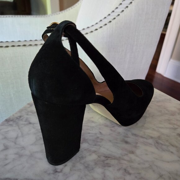 Cole Haan Women's Remi Black Suede Platform Block Heel Pumps - Picture 6 of 12